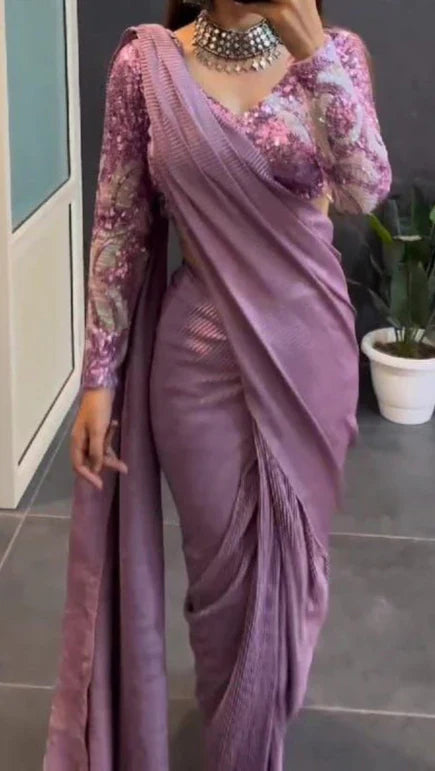 Lavish Lavender Ready To Wear Saree
