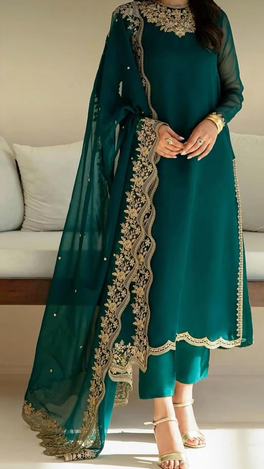 ✨ Baroque Embroidered Chiffon PR-828 – Formal Pret
